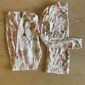 Posh Peanut 10-12 Vintage Pink Rose Floral Pajama Set